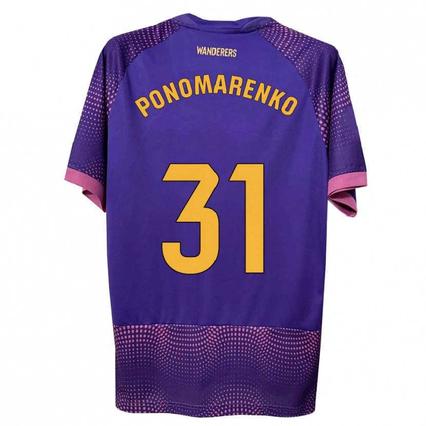 Danxen Barn Borys Ponomarenko #31 Lilla Hvit Rosa Bortetrøye Drakt Trøye 2026/27 Skjorter T-Skjorte