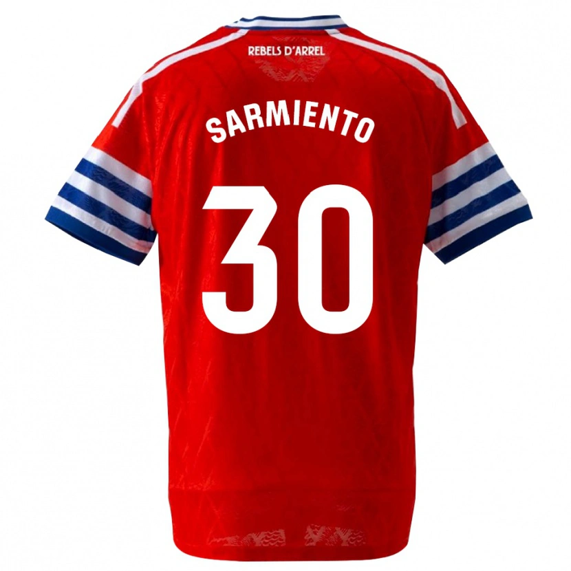 Danxen Barn Izan Sarmiento #30 Kongelig Blå Rød Bortetrøye Drakt Trøye 2026/27 Skjorter T-Skjorte