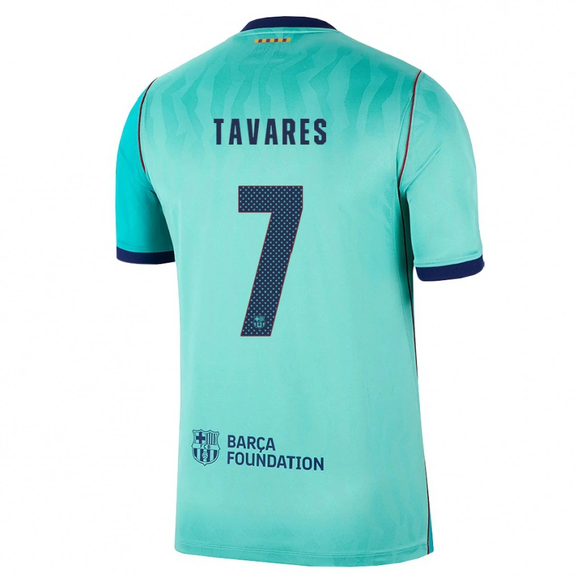 Danxen Barn Ajay Tavares #7 Aqua Mørk Turkis Kongelig Blå Tredje Sett Drakt Trøye 2026/27 Skjorter T-Skjorte