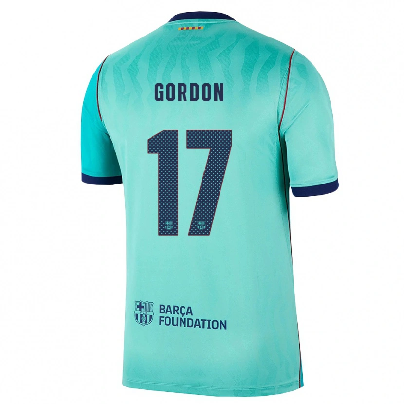 Danxen Barn Anthony Gordon #17 Aqua Mørk Turkis Kongelig Blå Tredje Sett Drakt Trøye 2026/27 Skjorter T-Skjorte