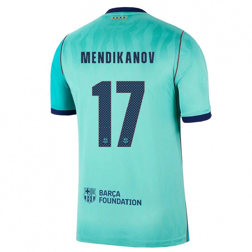 Danxen Barn Karim Mendikanov #17 Aqua Mørk Turkis Kongelig Blå Tredje Sett Drakt Trøye 2026/27 Skjorter T-Skjorte