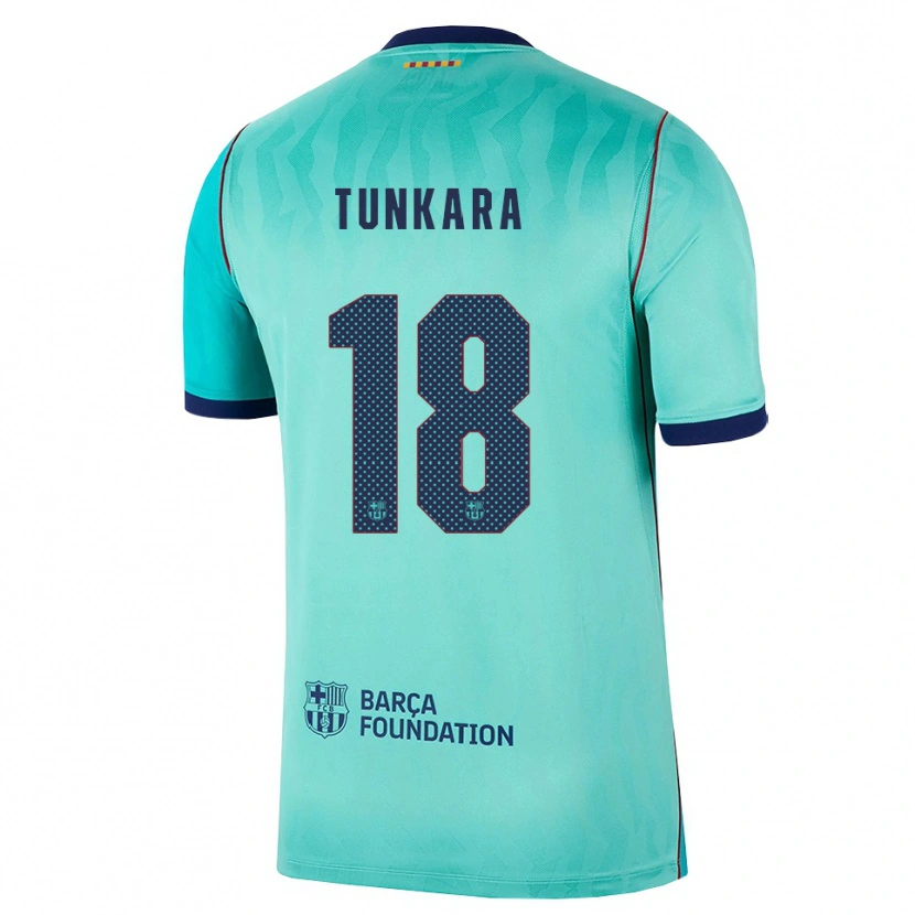 Danxen Barn Ebrima Tunkara #18 Aqua Mørk Turkis Kongelig Blå Tredje Sett Drakt Trøye 2026/27 Skjorter T-Skjorte
