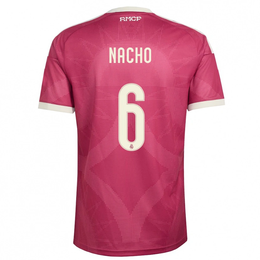Danxen Barn Nacho Fernandez #6 Blek Fiolettrød Hvit Tredje Sett Drakt Trøye 2026/27 Skjorter T-Skjorte