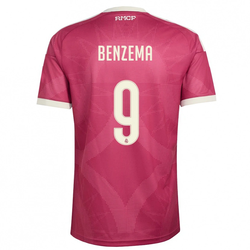 Danxen Barn Karim Benzema #9 Blek Fiolettrød Hvit Tredje Sett Drakt Trøye 2026/27 Skjorter T-Skjorte