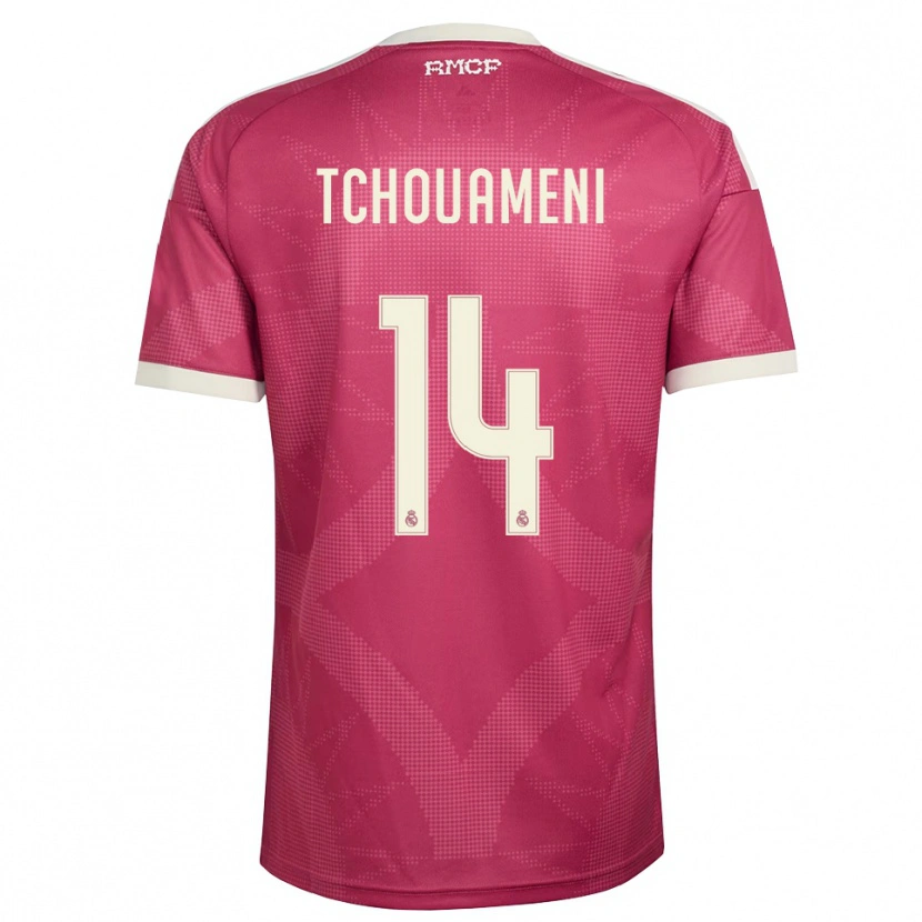 Danxen Barn Aurélien Tchouaméni #14 Blek Fiolettrød Hvit Tredje Sett Drakt Trøye 2026/27 Skjorter T-Skjorte