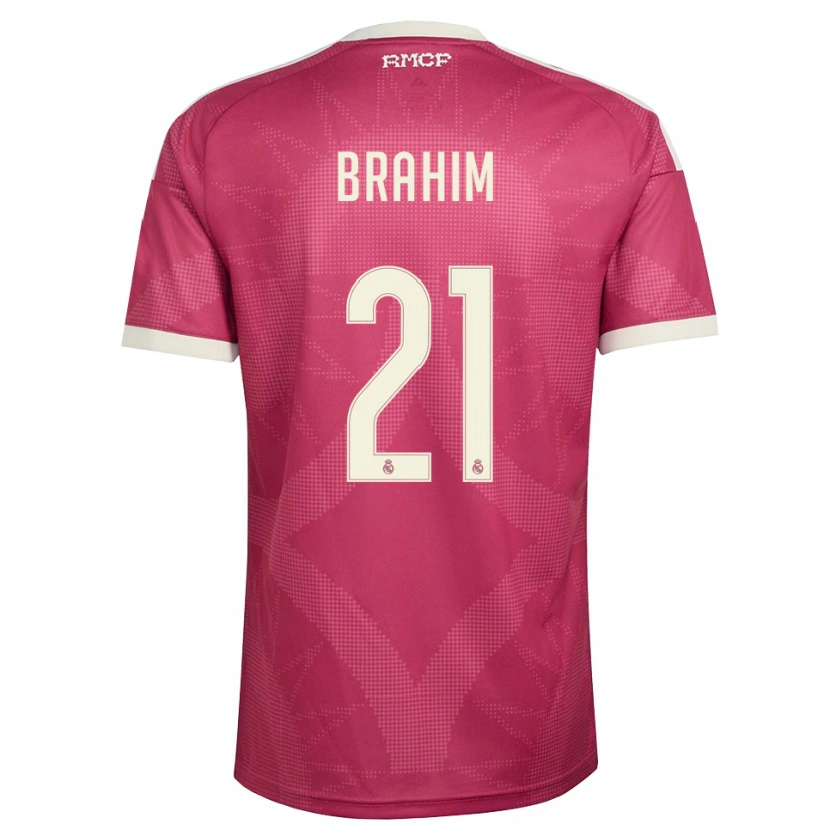 Danxen Barn Brahim Díaz #21 Blek Fiolettrød Hvit Tredje Sett Drakt Trøye 2026/27 Skjorter T-Skjorte