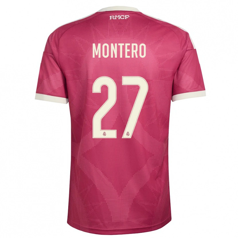 Danxen Barn Pablo Montero #27 Blek Fiolettrød Hvit Tredje Sett Drakt Trøye 2026/27 Skjorter T-Skjorte