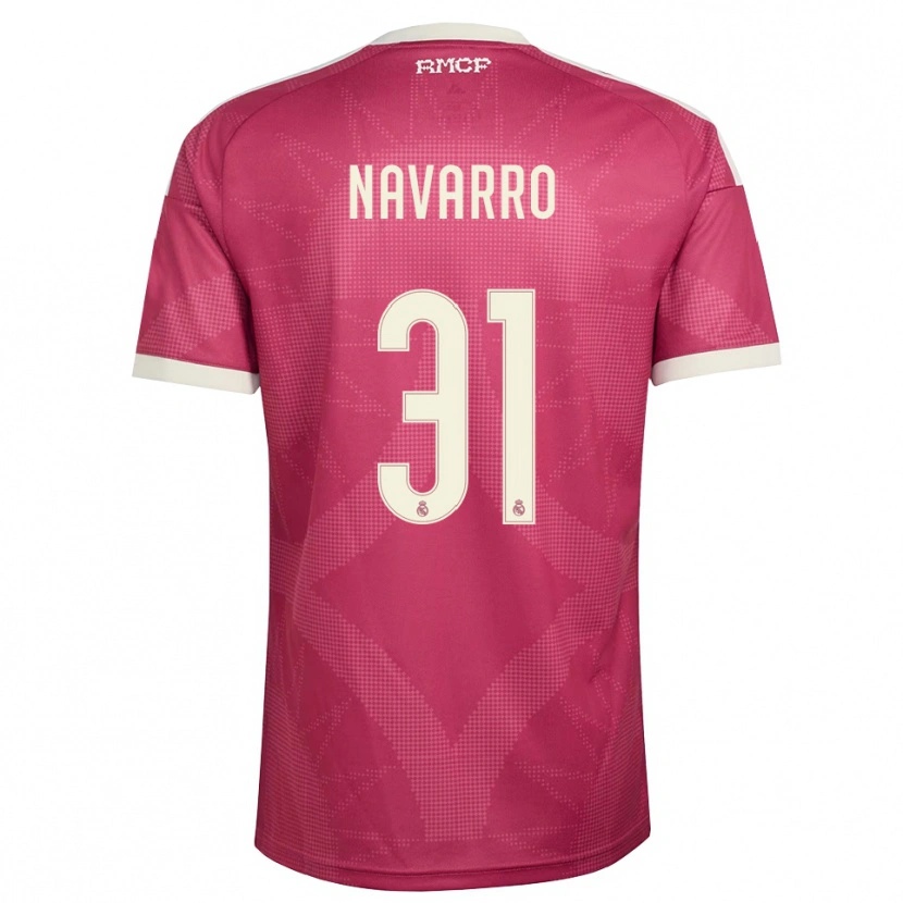 Danxen Barn Javi Navarro #31 Blek Fiolettrød Hvit Tredje Sett Drakt Trøye 2026/27 Skjorter T-Skjorte