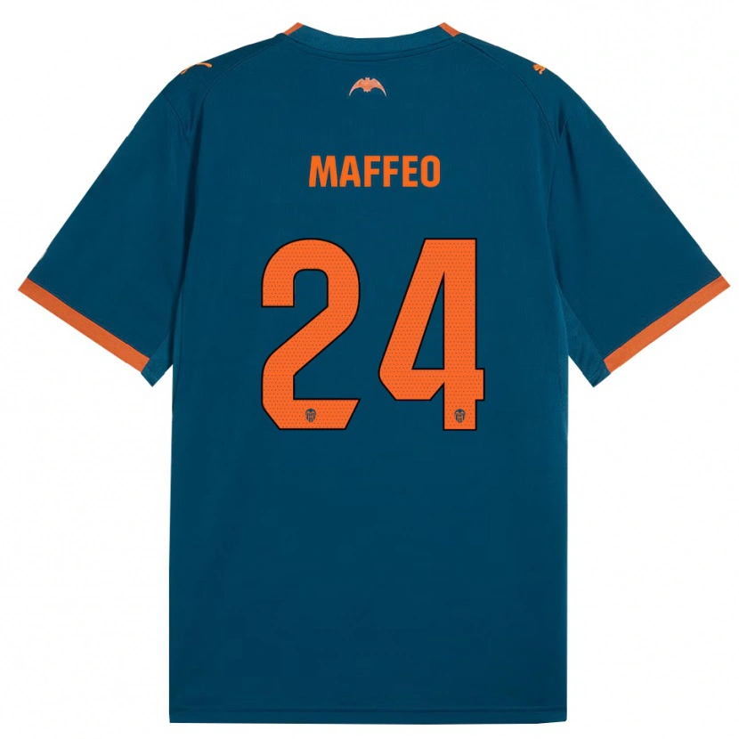 Danxen Barn Pablo Maffeo #24 Stålblå Oransje Bortetrøye Drakt Trøye 2026/27 Skjorter T-Skjorte