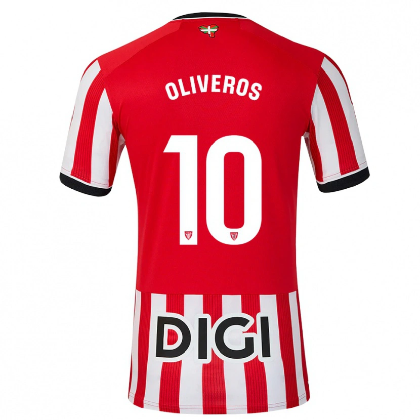Danxen Mann Aimar Oliveros #10 Rød Svart Hvit Hjemmetrøye Drakt Trøye 2026/27 Skjorter T-Skjorte