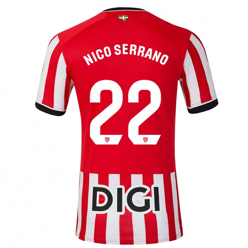 Danxen Mann Nico Serrano #22 Rød Svart Hvit Hjemmetrøye Drakt Trøye 2026/27 Skjorter T-Skjorte