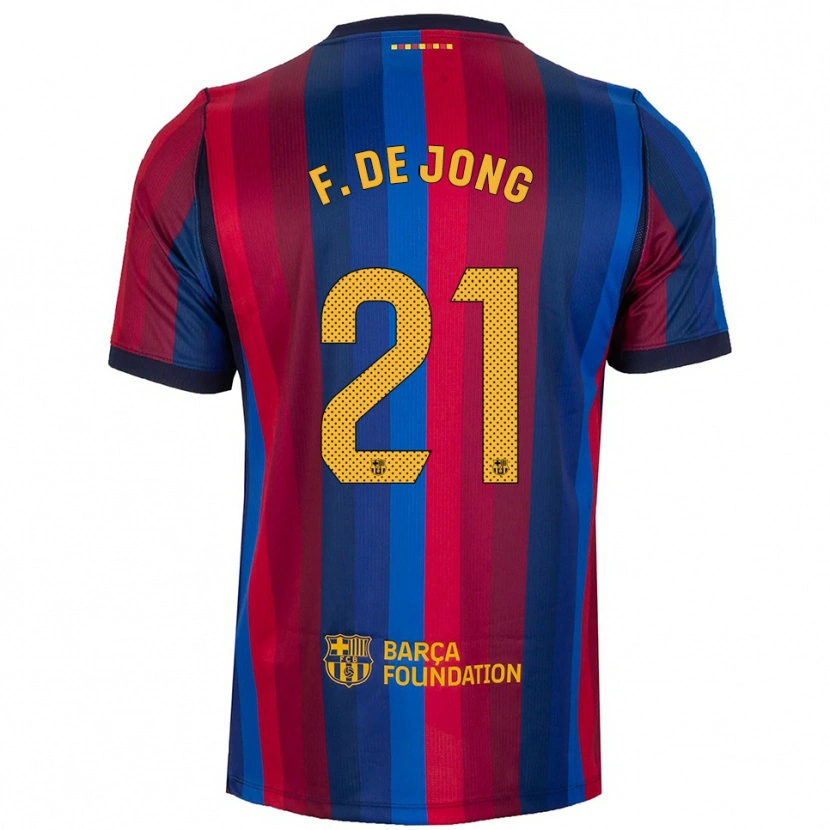 Danxen Mann Frenkie De Jong #21 Kongelig Blå Rød Gul Hjemmetrøye Drakt Trøye 2026/27 Skjorter T-Skjorte