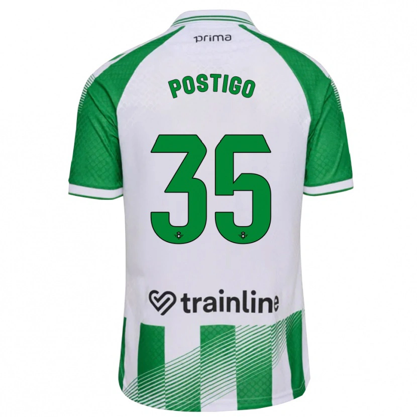 Danxen Mann Alejandro Postigo #35 Lys Grønn Svart Hvit Hjemmetrøye Drakt Trøye 2026/27 Skjorter T-Skjorte
