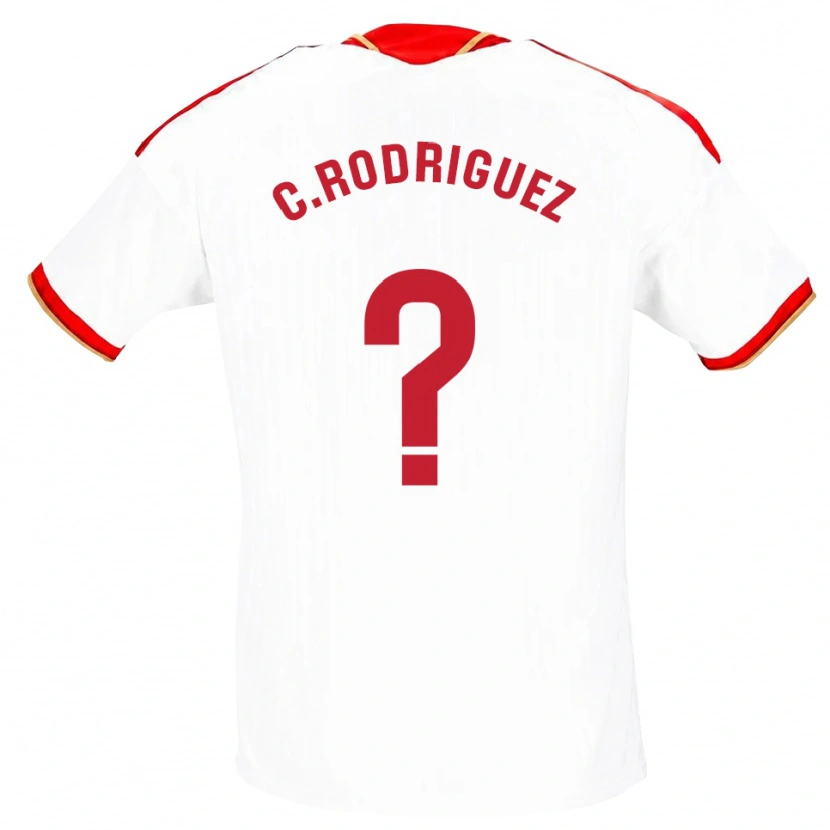 Danxen Mann Carlos Rodríguez #0 Hvit Rød Hjemmetrøye Drakt Trøye 2026/27 Skjorter T-Skjorte