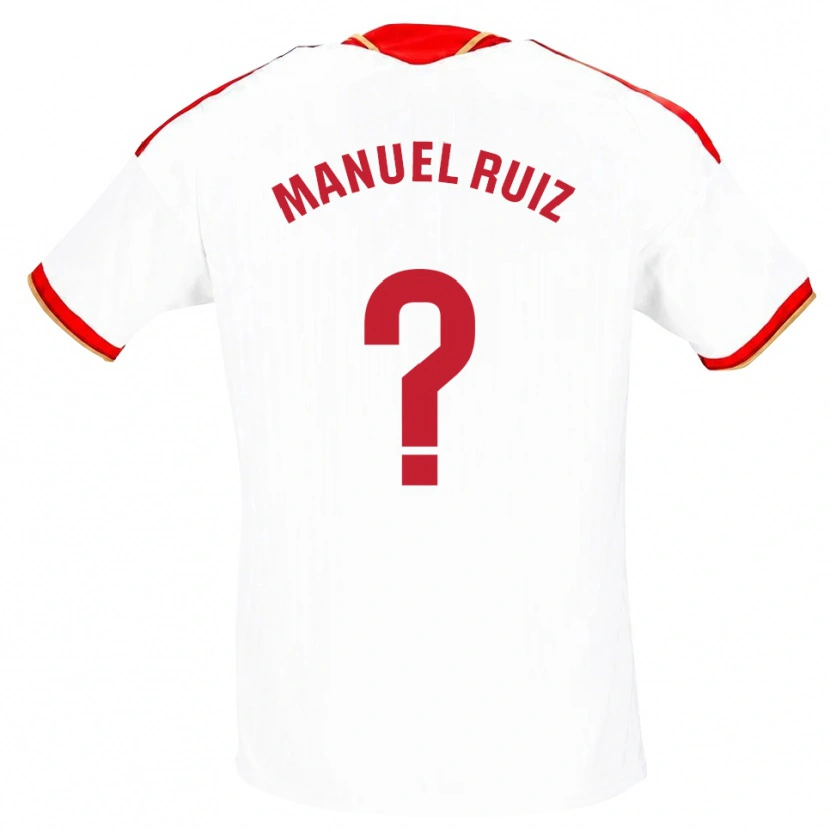 Danxen Mann José Manuel Ruiz #0 Hvit Rød Hjemmetrøye Drakt Trøye 2026/27 Skjorter T-Skjorte