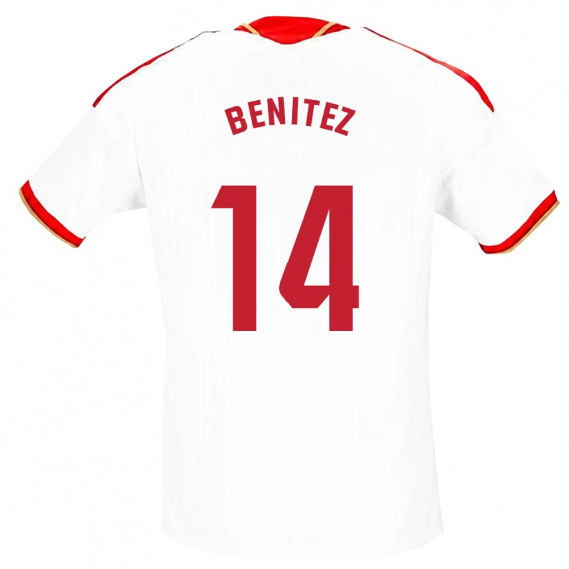 Danxen Mann Emilio Benítez #14 Hvit Rød Hjemmetrøye Drakt Trøye 2026/27 Skjorter T-Skjorte