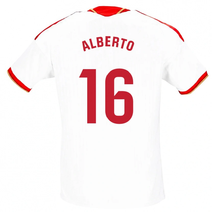 Danxen Mann Alberto González #16 Hvit Rød Hjemmetrøye Drakt Trøye 2026/27 Skjorter T-Skjorte