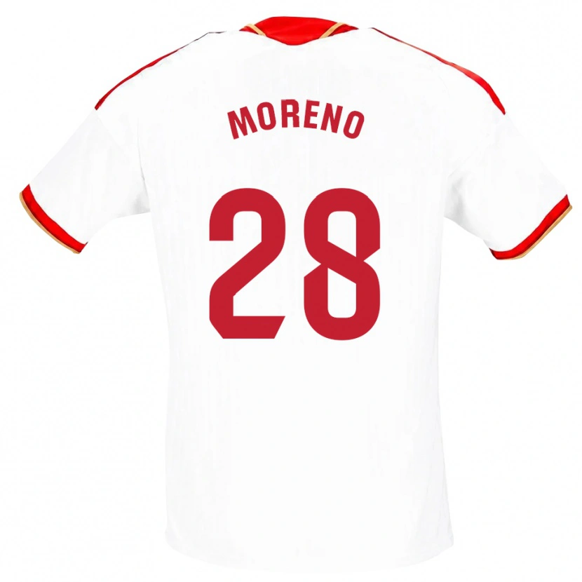 Danxen Mann Fernando Moreno #28 Hvit Rød Hjemmetrøye Drakt Trøye 2026/27 Skjorter T-Skjorte