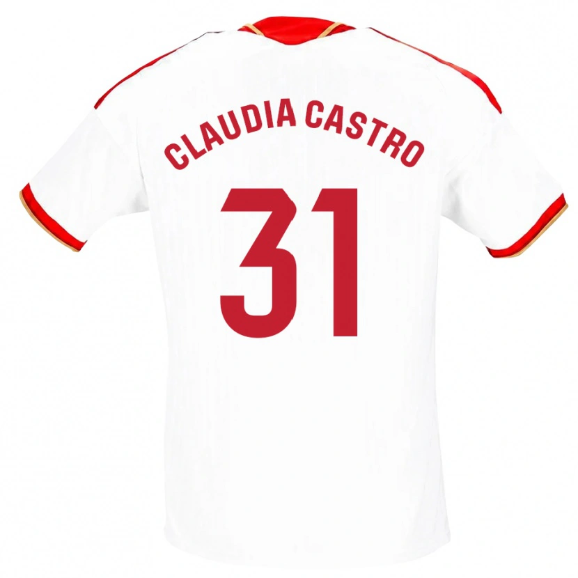 Danxen Mann Claudia Castro Romero #31 Hvit Rød Hjemmetrøye Drakt Trøye 2026/27 Skjorter T-Skjorte