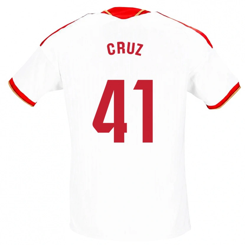 Danxen Mann Jesús Cruz #41 Hvit Rød Hjemmetrøye Drakt Trøye 2026/27 Skjorter T-Skjorte