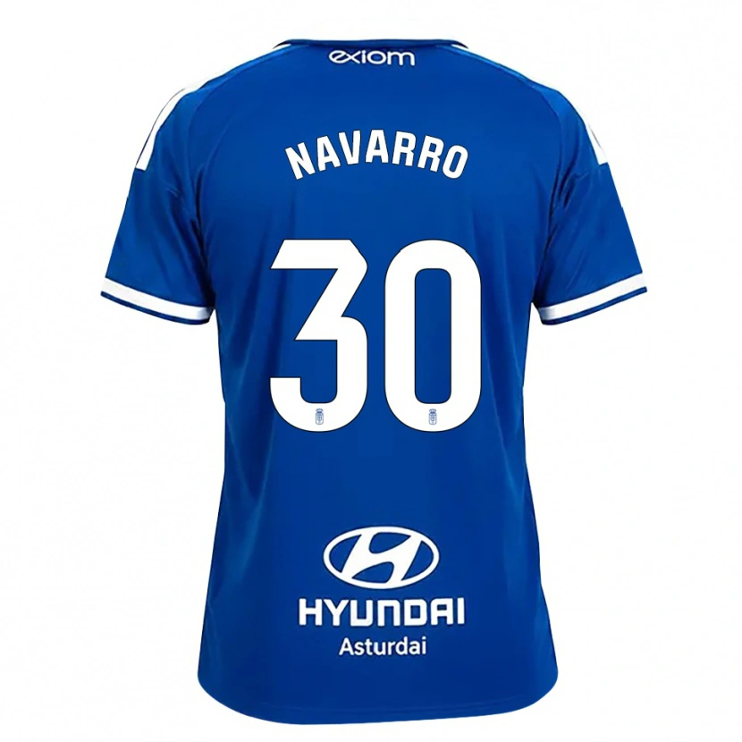 Danxen Mann Iker Navarro #30 Mediumblå Hvit Hjemmetrøye Drakt Trøye 2026/27 Skjorter T-Skjorte