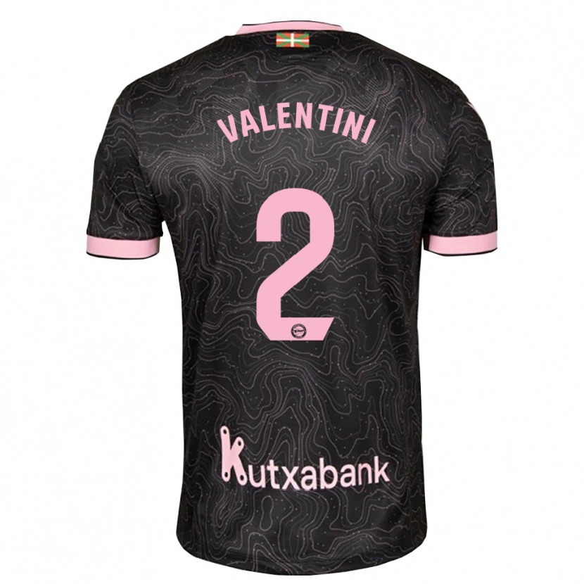 Danxen Mann Nicolás Valentini #2 Svart Rosa Bortetrøye Drakt Trøye 2026/27 Skjorter T-Skjorte