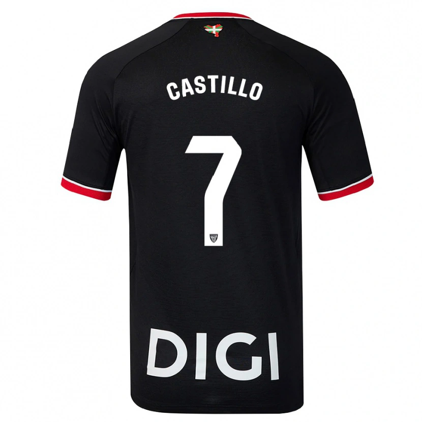 Danxen Mann Unai Castillo #7 Svart Hvit Rød Bortetrøye Drakt Trøye 2026/27 Skjorter T-Skjorte