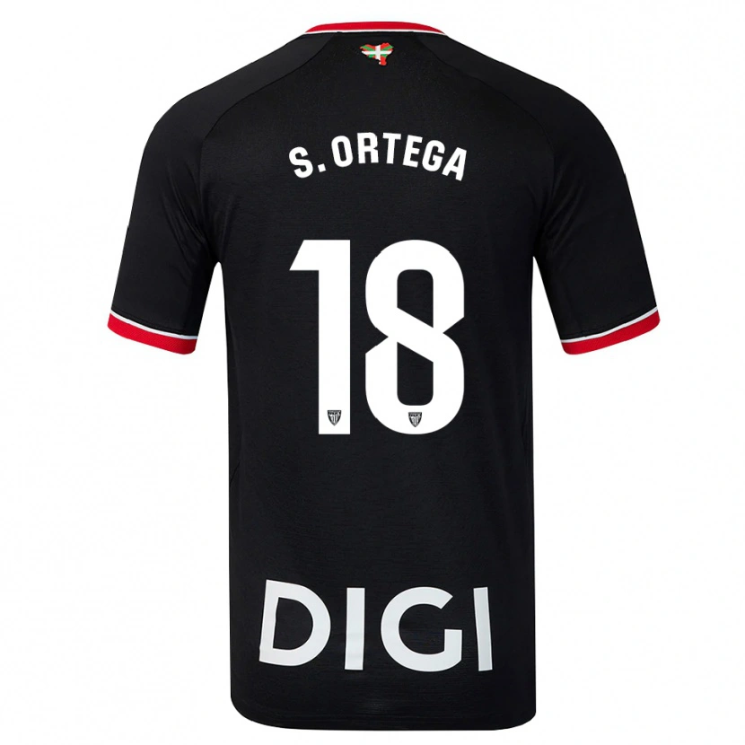 Danxen Mann Sara Ortega Ruiz #18 Svart Hvit Rød Bortetrøye Drakt Trøye 2026/27 Skjorter T-Skjorte