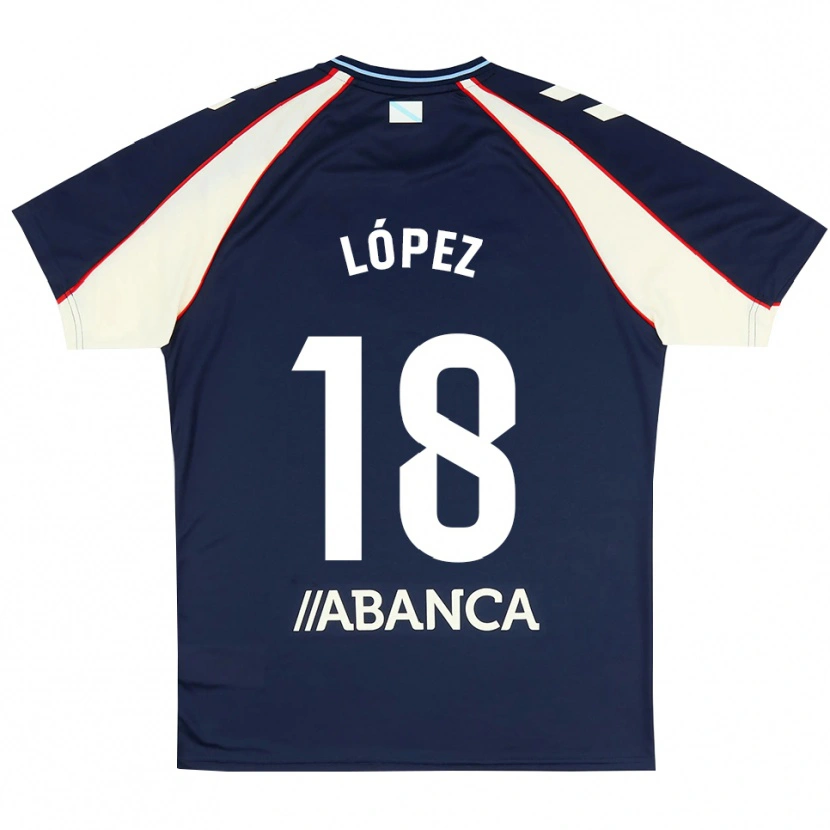 Danxen Mann Diego López #18 Kongelig Blå Rød Hvit Bortetrøye Drakt Trøye 2026/27 Skjorter T-Skjorte