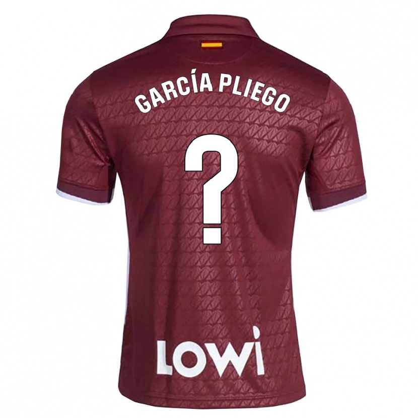 Danxen Mann Hugo García Pliego #0 Mørkerød Hvit Bortetrøye Drakt Trøye 2026/27 Skjorter T-Skjorte