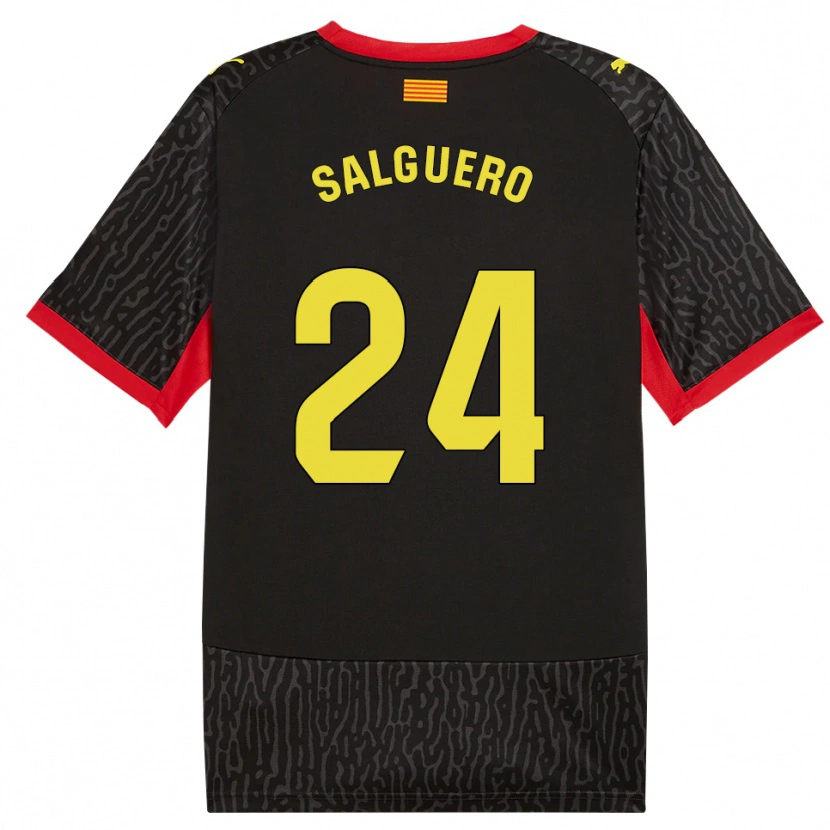 Danxen Mann Antonio Salguero #24 Svart Gul Rød Bortetrøye Drakt Trøye 2026/27 Skjorter T-Skjorte