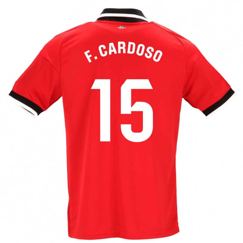 Danxen Mann Fábio Cardoso #15 Svart Hvit Rød Bortetrøye Drakt Trøye 2026/27 Skjorter T-Skjorte