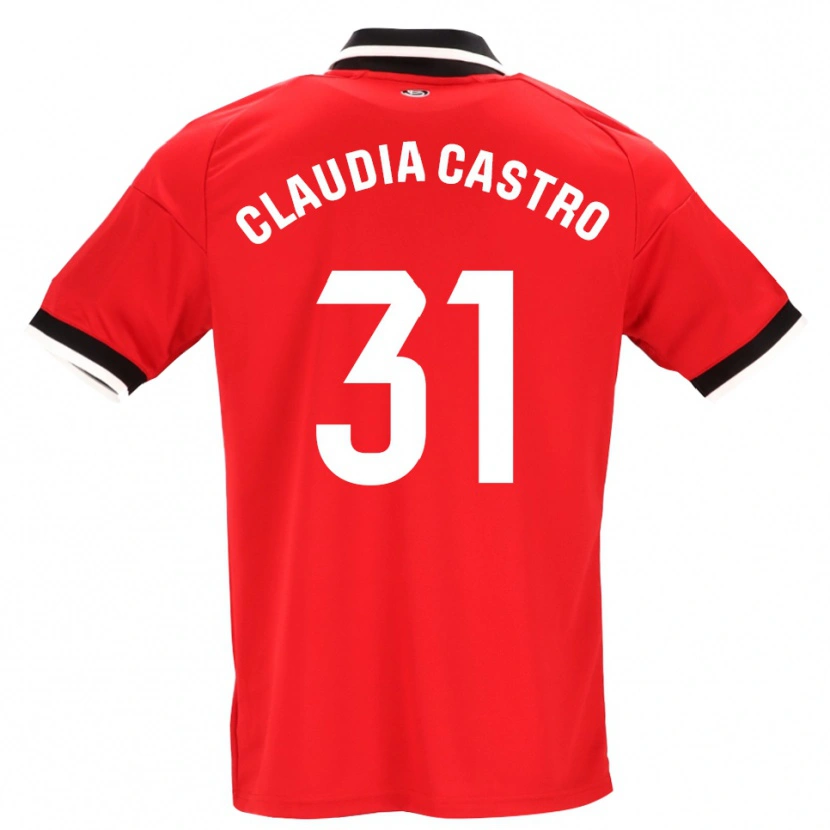 Danxen Mann Claudia Castro Romero #31 Svart Hvit Rød Bortetrøye Drakt Trøye 2026/27 Skjorter T-Skjorte