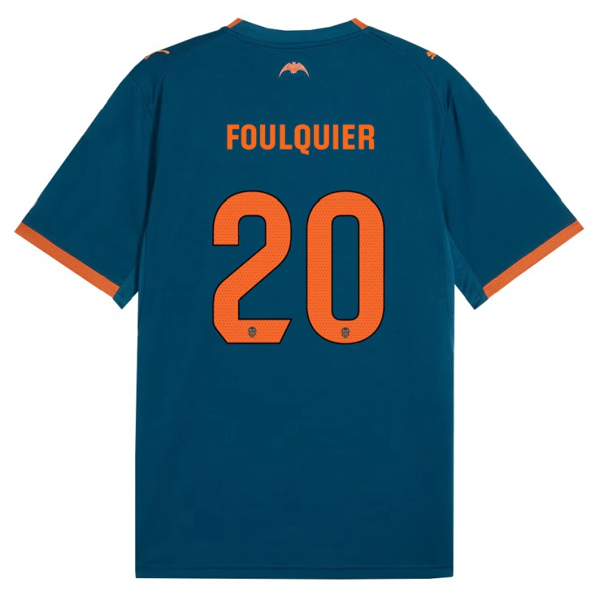 Danxen Mann Dimitri Foulquier #20 Stålblå Oransje Bortetrøye Drakt Trøye 2026/27 Skjorter T-Skjorte
