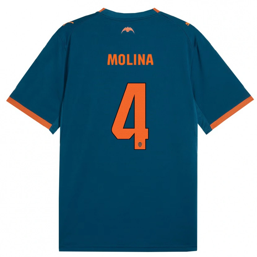 Danxen Mann María Molina #4 Stålblå Oransje Bortetrøye Drakt Trøye 2026/27 Skjorter T-Skjorte