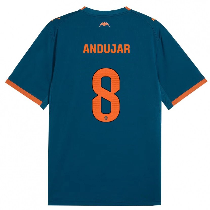 Danxen Mann Candela Andujar #8 Stålblå Oransje Bortetrøye Drakt Trøye 2026/27 Skjorter T-Skjorte