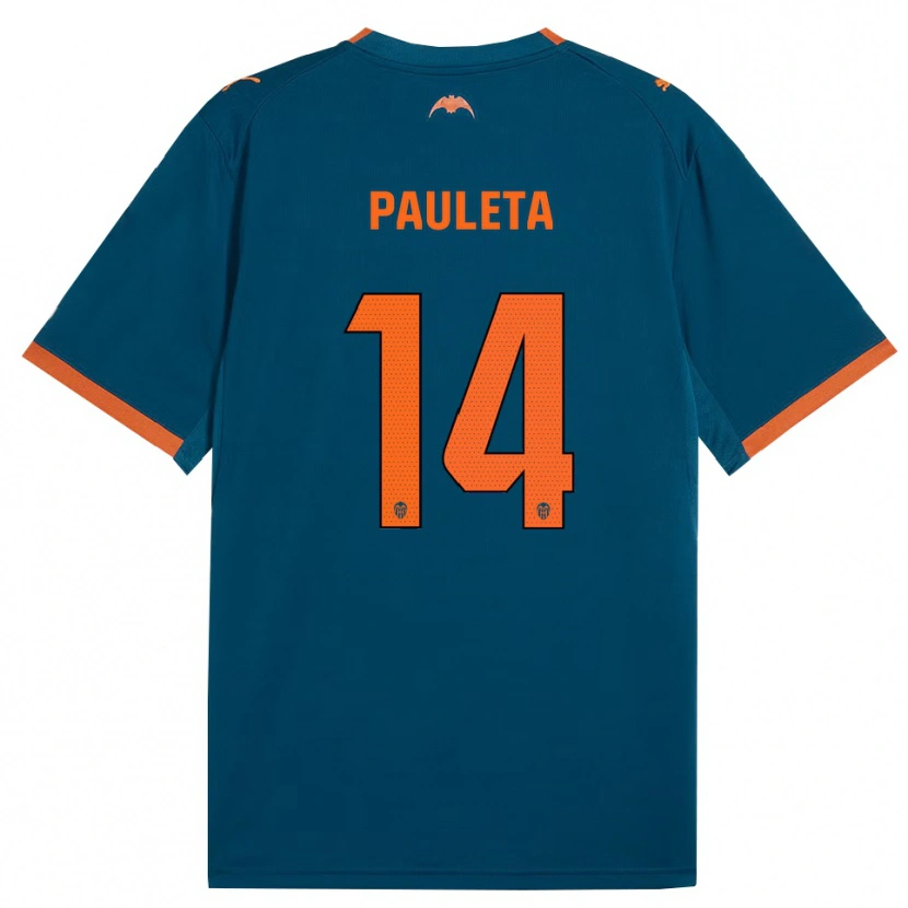 Danxen Mann Paula Sancho González #14 Stålblå Oransje Bortetrøye Drakt Trøye 2026/27 Skjorter T-Skjorte