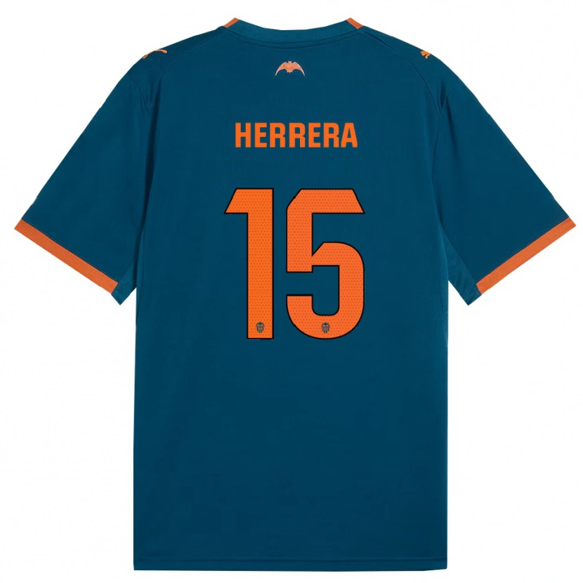 Danxen Mann Iker Herrera #15 Stålblå Oransje Bortetrøye Drakt Trøye 2026/27 Skjorter T-Skjorte