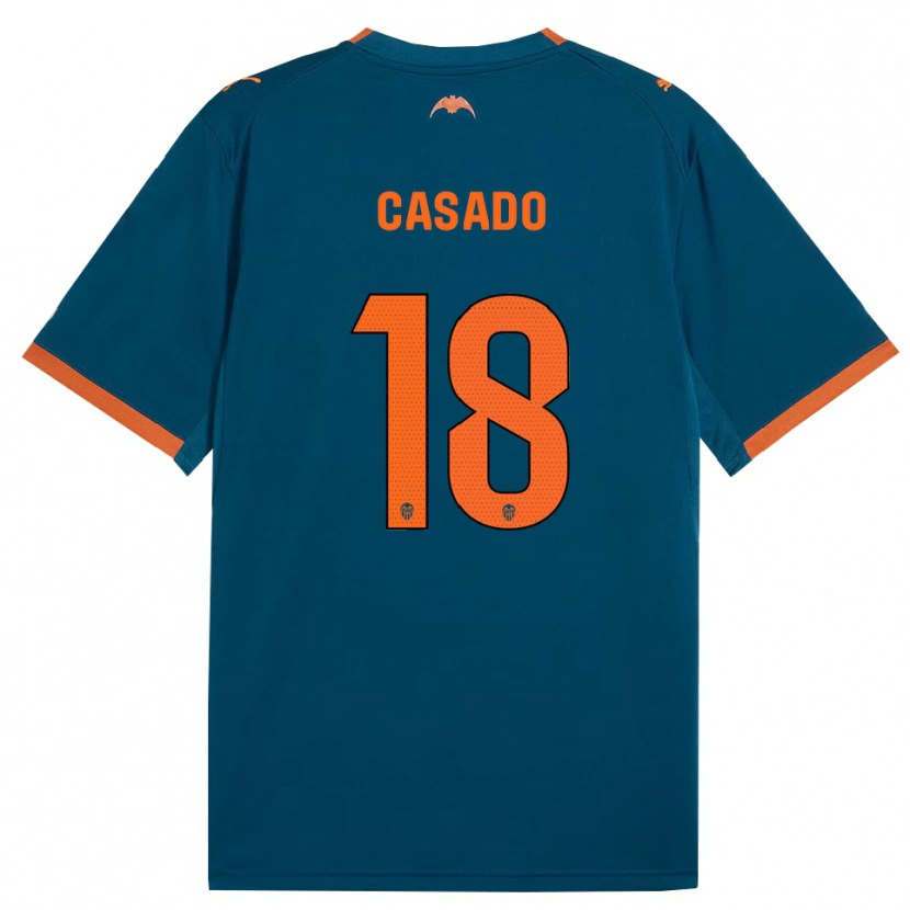 Danxen Mann Pau Casado #18 Stålblå Oransje Bortetrøye Drakt Trøye 2026/27 Skjorter T-Skjorte