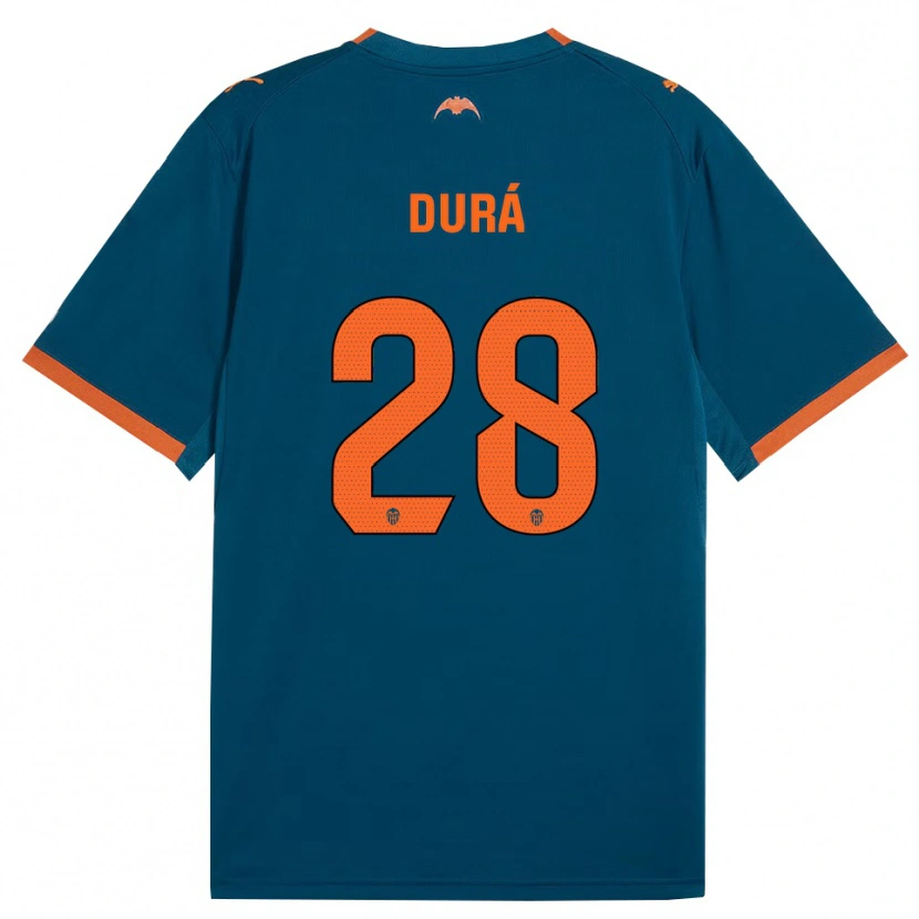 Danxen Mann Jaume Durá #28 Stålblå Oransje Bortetrøye Drakt Trøye 2026/27 Skjorter T-Skjorte