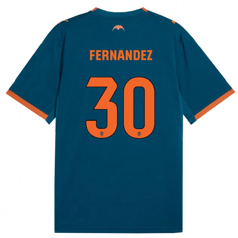 Danxen Mann Rubén Fernández #30 Stålblå Oransje Bortetrøye Drakt Trøye 2026/27 Skjorter T-Skjorte