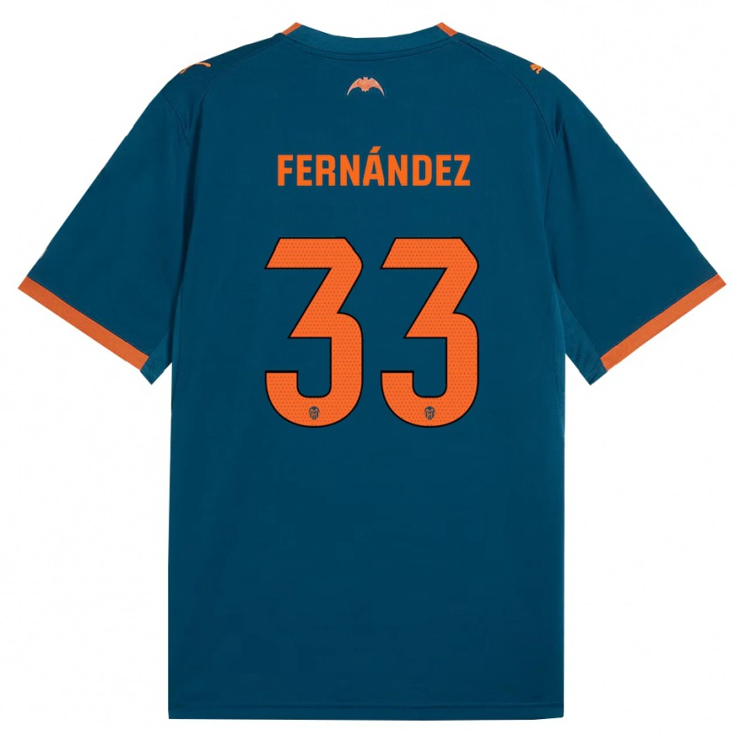 Danxen Mann Hugo Fernández #33 Stålblå Oransje Bortetrøye Drakt Trøye 2026/27 Skjorter T-Skjorte