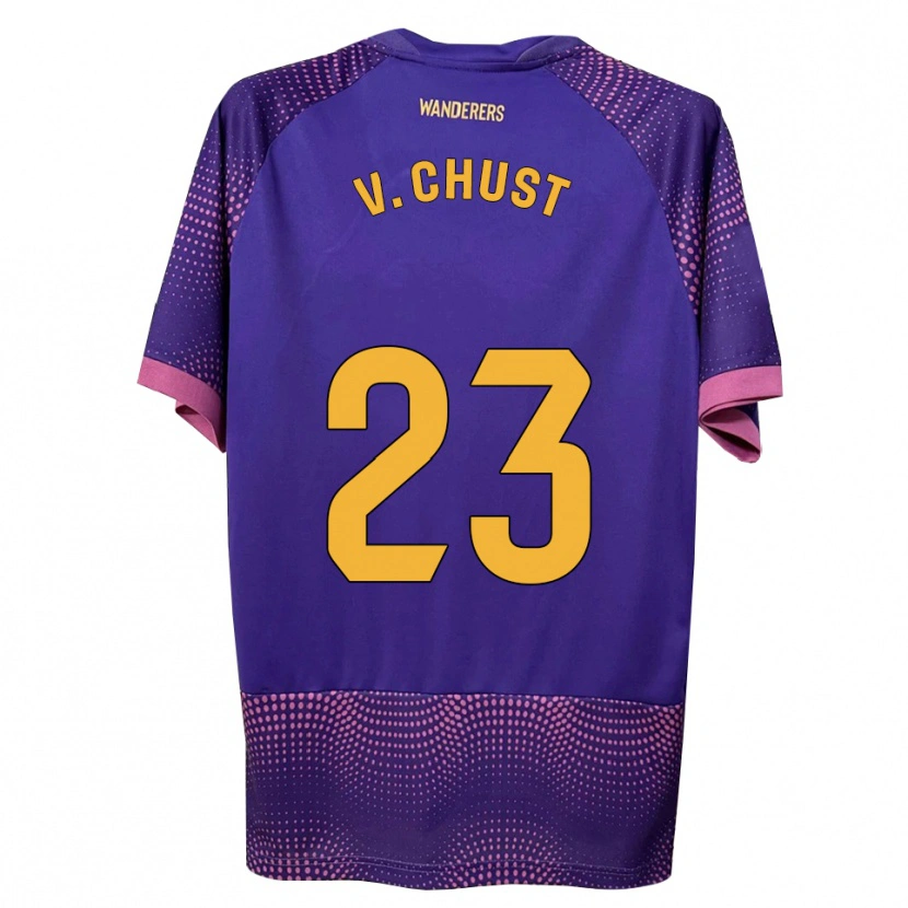 Danxen Mann Víctor Chust #23 Lilla Hvit Rosa Bortetrøye Drakt Trøye 2026/27 Skjorter T-Skjorte