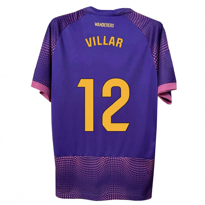 Danxen Mann Gonzalo Villar #12 Lilla Hvit Rosa Bortetrøye Drakt Trøye 2026/27 Skjorter T-Skjorte