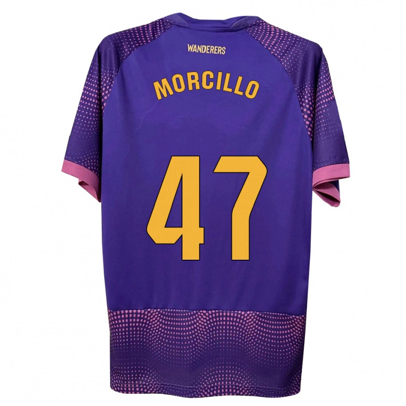 Danxen Mann Javi Morcillo #47 Lilla Hvit Rosa Bortetrøye Drakt Trøye 2026/27 Skjorter T-Skjorte