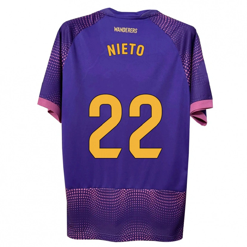 Danxen Mann Dani Nieto #22 Lilla Hvit Rosa Bortetrøye Drakt Trøye 2026/27 Skjorter T-Skjorte