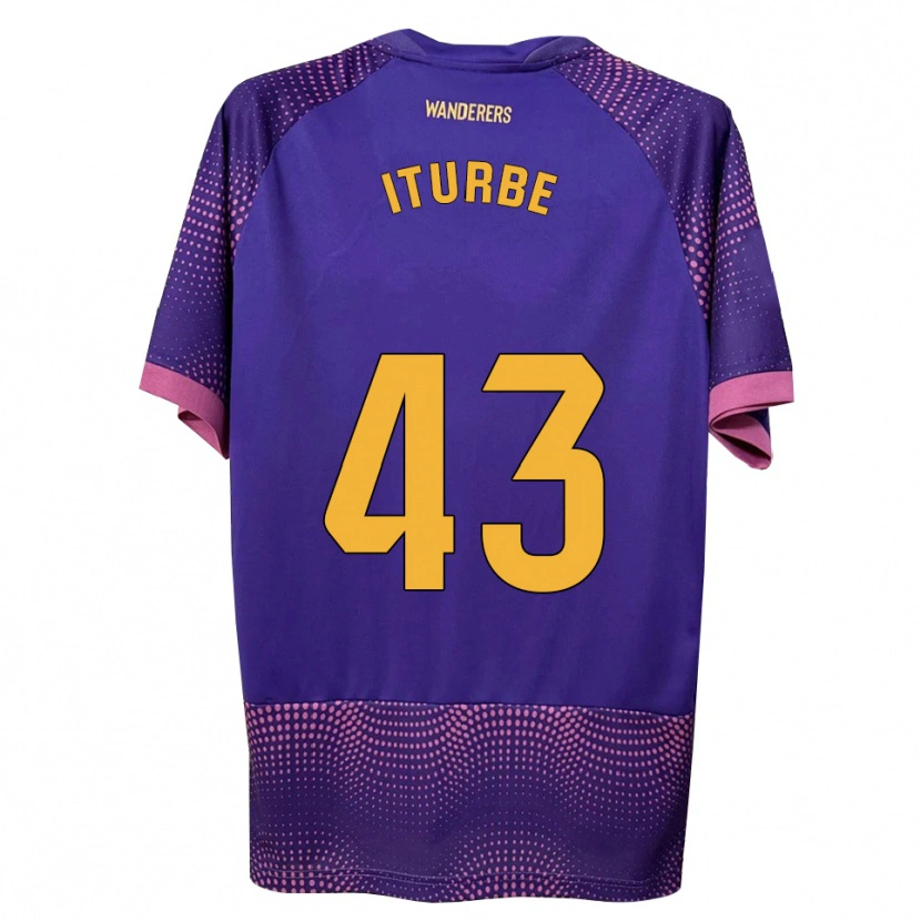 Danxen Mann Alejandro Iturbe #43 Lilla Hvit Rosa Bortetrøye Drakt Trøye 2026/27 Skjorter T-Skjorte