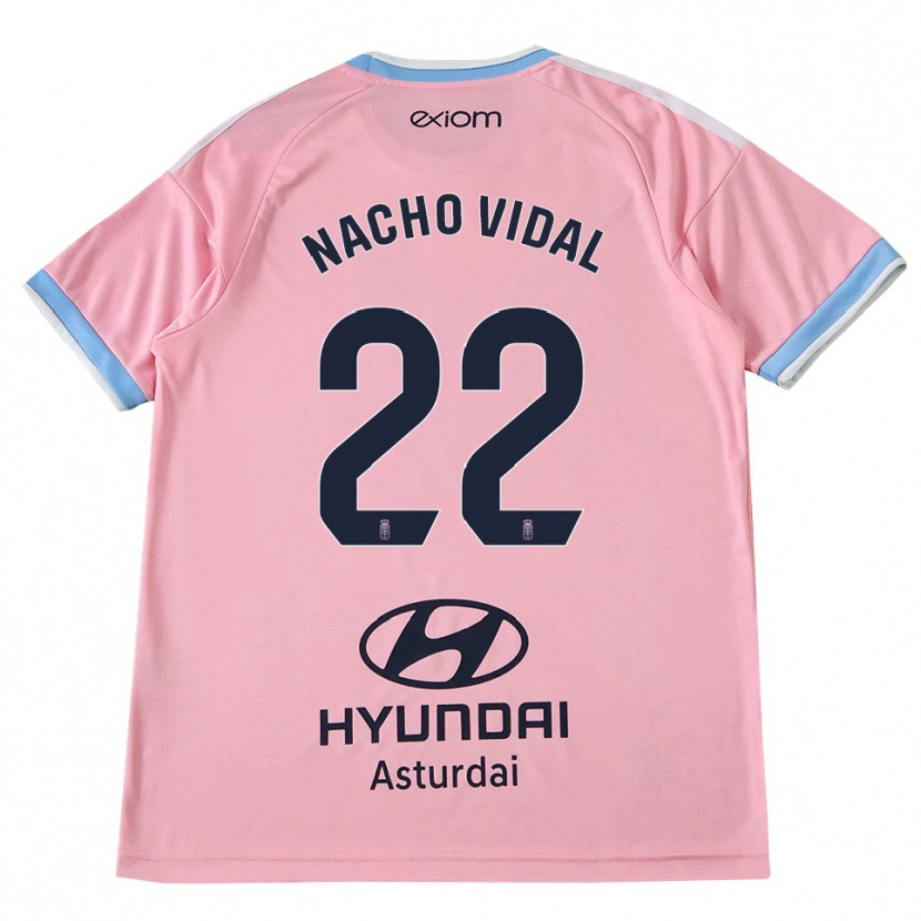 Danxen Mann Nacho Vidal #22 Kornblomstblå Rosa Bortetrøye Drakt Trøye 2026/27 Skjorter T-Skjorte