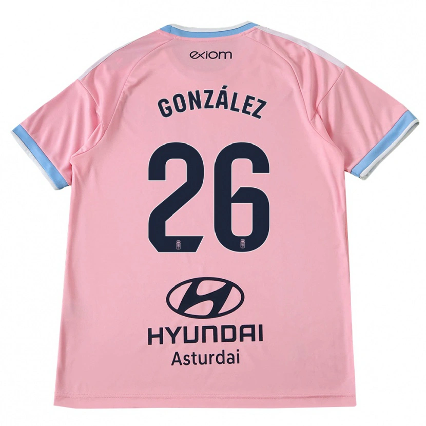 Danxen Mann Miguel González #26 Kornblomstblå Rosa Bortetrøye Drakt Trøye 2026/27 Skjorter T-Skjorte