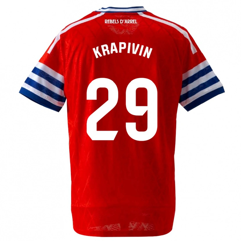 Danxen Mann Yegor Krapivin #29 Kongelig Blå Rød Bortetrøye Drakt Trøye 2026/27 Skjorter T-Skjorte